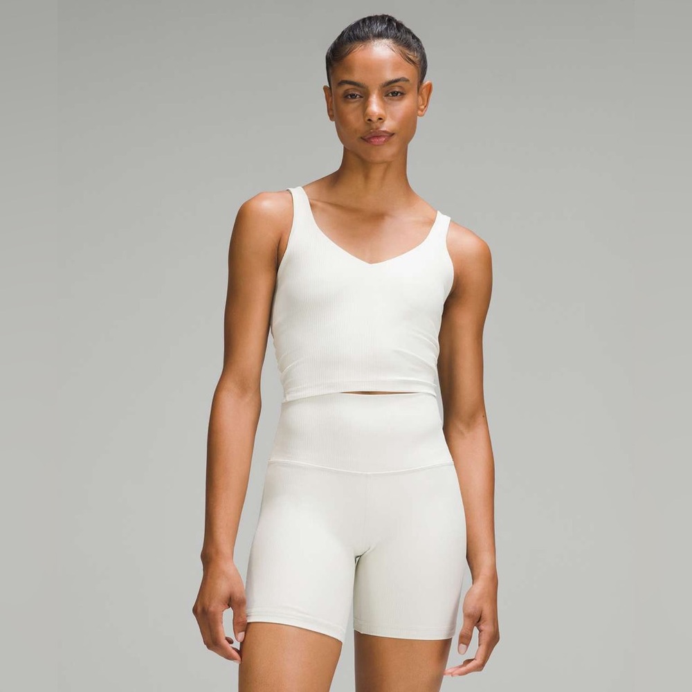 Lululemon Align Ribbed Tank Shine size 4 Bone Radiate Transparent Foil